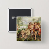 Romulus is opgezogen door haar wolf vierkante button 5,1 cm (Voorkant /achterkant)