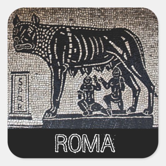Romulus & Remus Vierkante Sticker (Voorkant)
