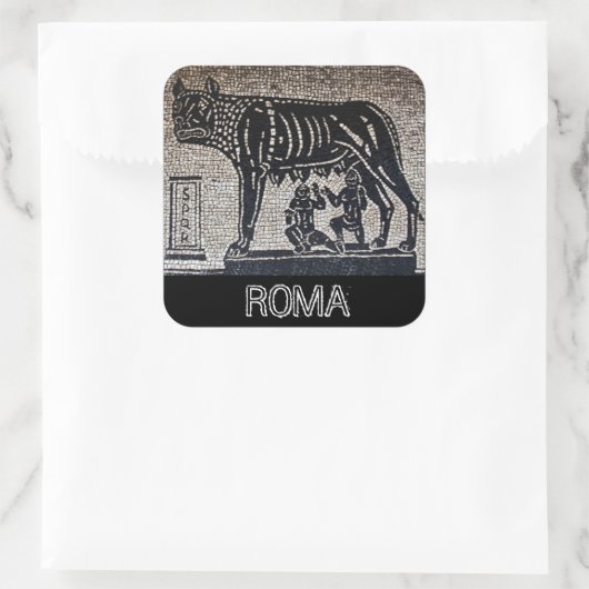 Romulus & Remus Vierkante Sticker (Tas)