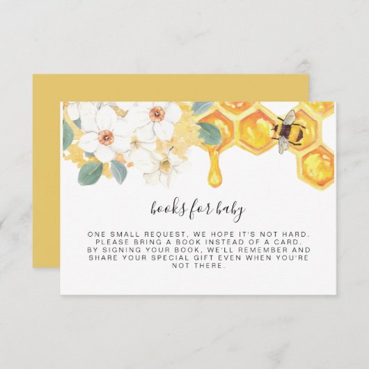 ROMY Floral Honey Bee Books for Baby Insert Kaart (Voorkant / Achterkant)