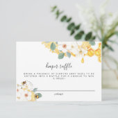 Romy - Floral Honey Bee Luier Raffle Ticket Kaart (Staand voorkant)