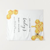 ROMY Honey Bumble Bee Rustic Baby shower Welkom Wandkleed (Voorkant (horizontaal))