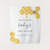 ROMY Honey Bumble Bee Rustic Baby shower Welkom Wandkleed (Voorkant)
