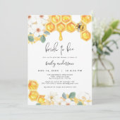 ROMY Rustic Floral Honey Bride to Bee Bridal Kaart (Staand voorkant)
