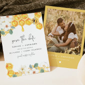 ROMY Rustic White Floral Honey Bee Save the Date Kaart
