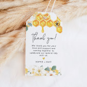 ROMY Rustic White Floral Honey Bumble Bee Cadeaulabel
