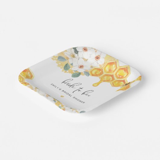 ROMY rustieke Bumble Bijen Bloemen Vrijgezellenfee Papieren Bordje (Gebogen)