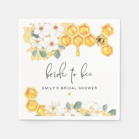 ROMY Rustieke Hommel Bloemrijke Bruiloft Feest Servet (Voorkant)