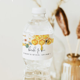 ROMY Rustige Floral, gezoet als Baby shower Waterfles Etiket