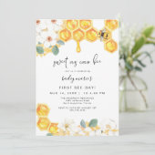 ROMY Sweet as can be White Floral 1st Birthday Kaart (Staand voorkant)