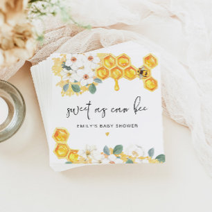 ROMY Sweet as can be White Floral Baby shower Servet