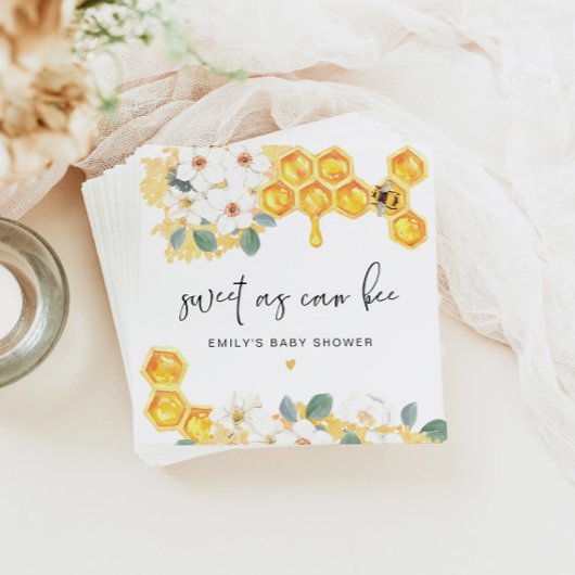 ROMY Sweet as can be White Floral Baby shower Servet