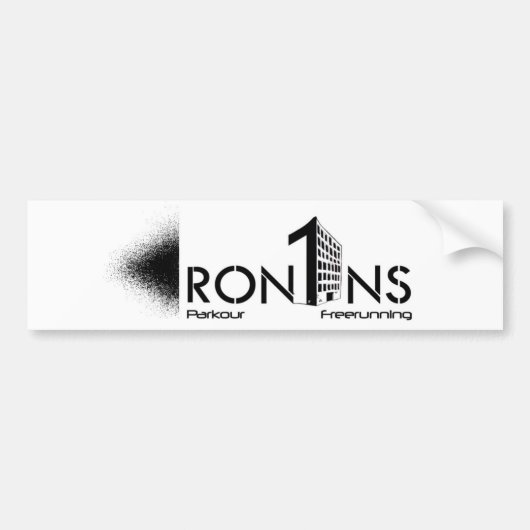 Ron1ns witte ticker bumpersticker (Voorkant)