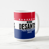 Ron Desantis 2024 classic blauw rood voor presiden Koffiemok (Voorkant rechts)
