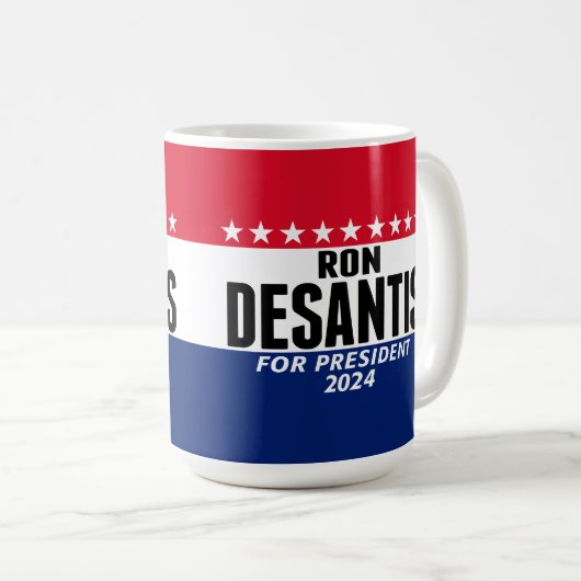 Ron Desantis 2024 classic blauw rood voor presiden Koffiemok (Voorkant rechts)