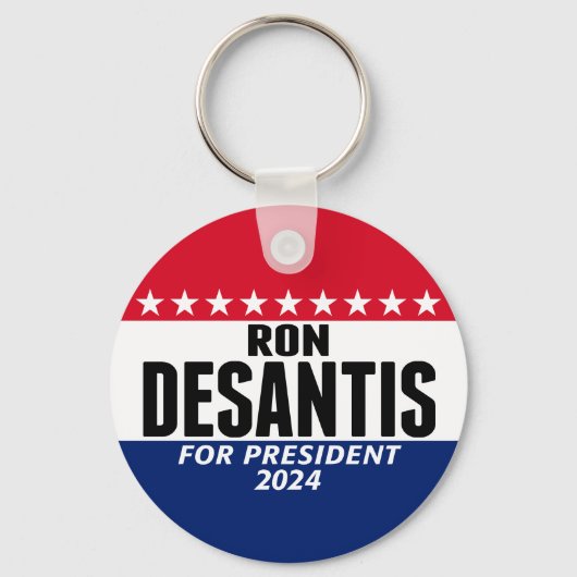 Ron Desantis 2024 classic blauw rood voor presiden Sleutelhanger (Voorkant)