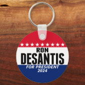 Ron Desantis 2024 classic blauw rood voor presiden Sleutelhanger (Voorkant)