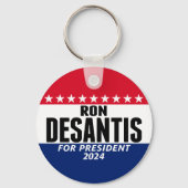 Ron Desantis 2024 classic blauw rood voor presiden Sleutelhanger (Achterkant)