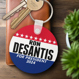 Ron Desantis 2024 classic blauw rood voor presiden Sleutelhanger