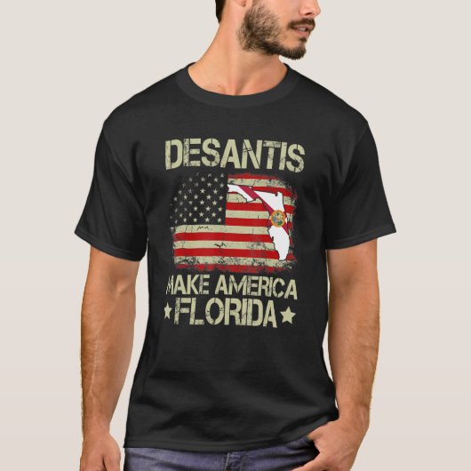 Ron DeSantis 2024 Make America Florida T-shirt (Voorkant)
