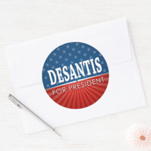 Ron DeSantis 2024 - sterren en strepen design Ronde Sticker