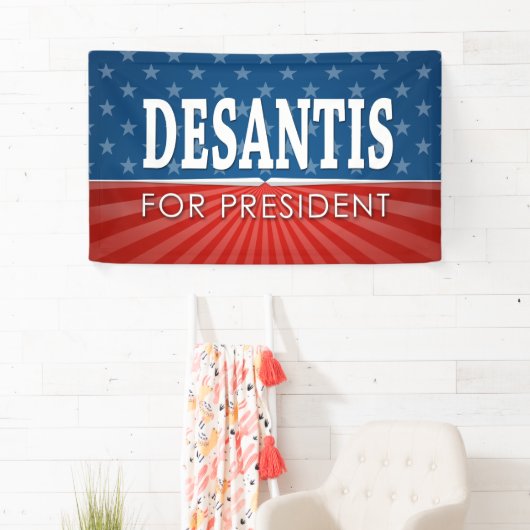 Ron DeSantis 2024 - sterren en strepen design Spandoek (Insitu)