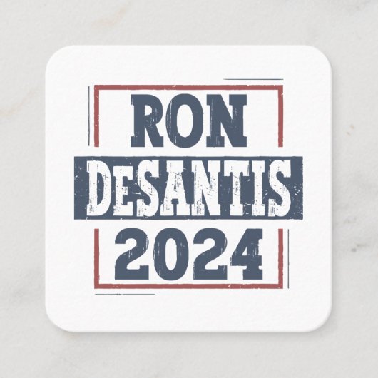 Ron DeSantis 2024 Vierkante Visitekaartje (Voorkant)