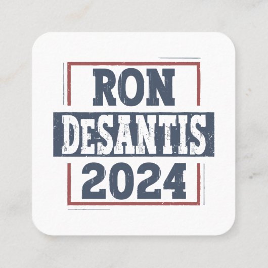 Ron DeSantis 2024 Vierkante Visitekaartje (Achterkant)