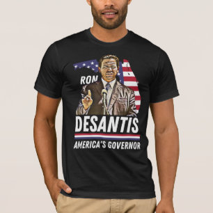 Ron Desantis Amerikaanse gouverneur Patriotic Flor T-shirt