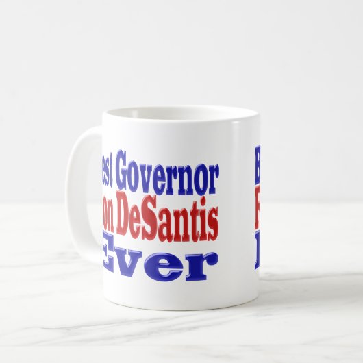 Ron DeSantis beste gouverneur ooit rode blauwe hal Koffiemok (Voorkant links)