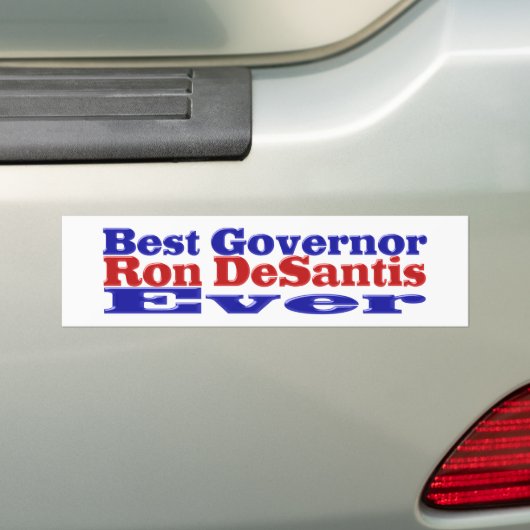 Ron DeSantis beste gouverneur ooit rode blauwe tek Bumpersticker (Op auto)