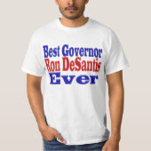 Ron DeSantis beste gouverneur ooit rode blauwe tek T-shirt (Voorkant)