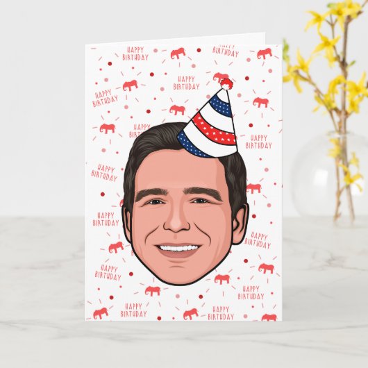 Ron DeSantis Birthday Card Kaart (Gele Bloem)