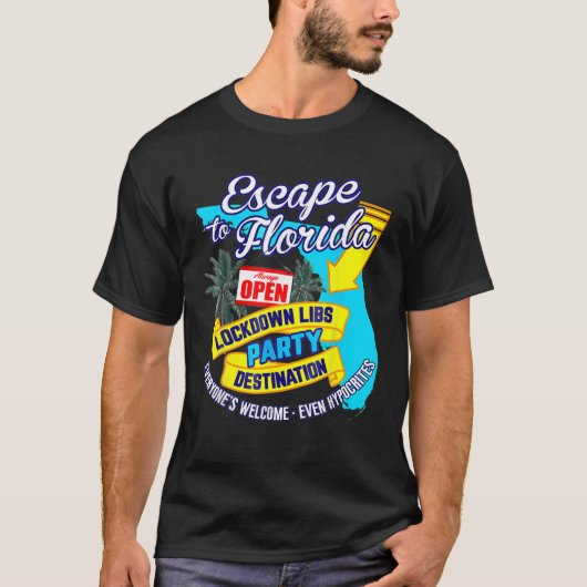 Ron Desantis Escape to Florida Vinatge Funny T-shirt (Voorkant)