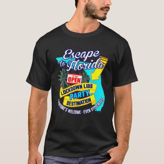 Ron Desantis Escape to Florida Vinatge Funny T-shirt (Voorkant)