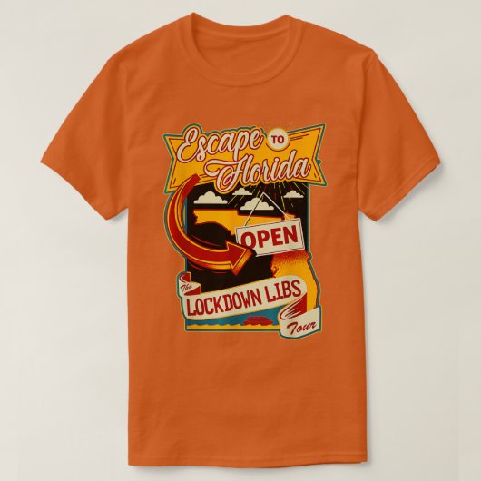 Ron DeSantis Escape to Florida Vinatge T-shirt (Design voorkant)