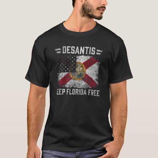 Ron DeSantis Keep Florida Free Florida Gouverneur T-shirt (Voorkant)
