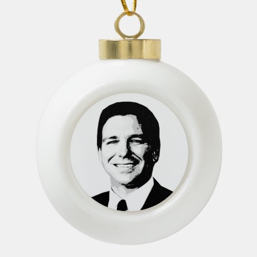 Ron DeSantis keramiekkerstversiering Keramische Bal Ornament (Voorkant)