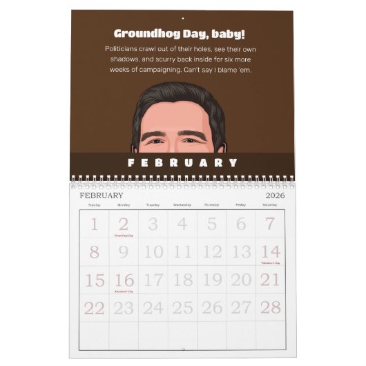 Ron Desantis politiek tijdschema voor Humor Kalender (Feb 2026)