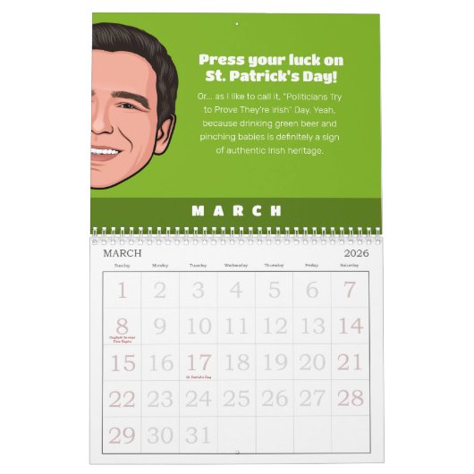 Ron Desantis politiek tijdschema voor Humor Kalender (Mar 2026)