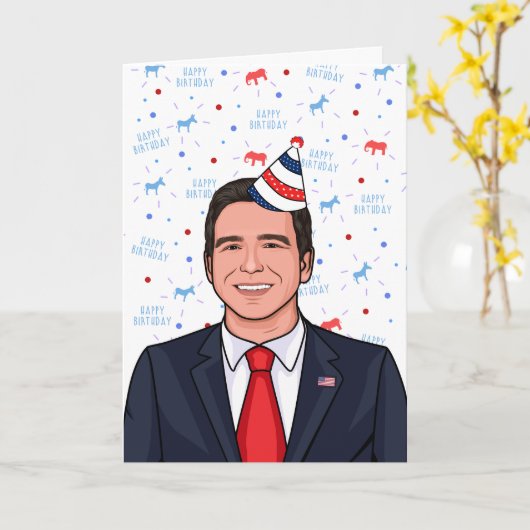 Ron DeSantis Verjaardagskaart Kaart (Gele Bloem)