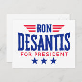 Ron DeSantis voor President 2024 - Campagne Briefkaart (Voorkant / Achterkant)