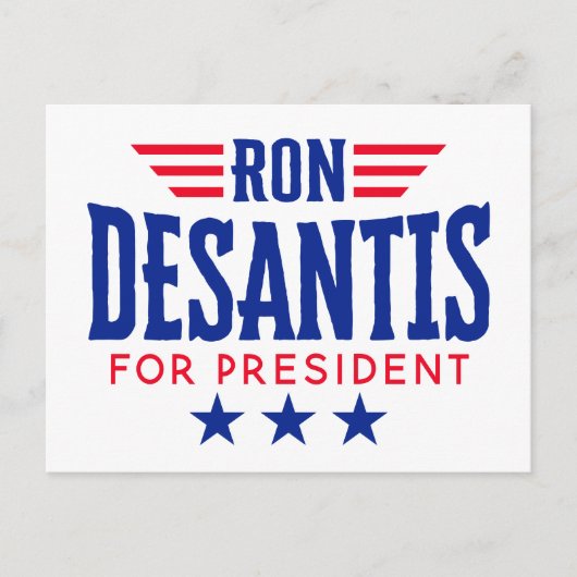 Ron DeSantis voor President 2024 - Campagne Briefkaart (Voorkant)