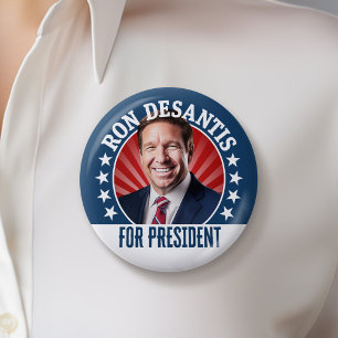 Ron DeSantis voor President 2024 - Campagnefoto Ronde Button 5,7 Cm