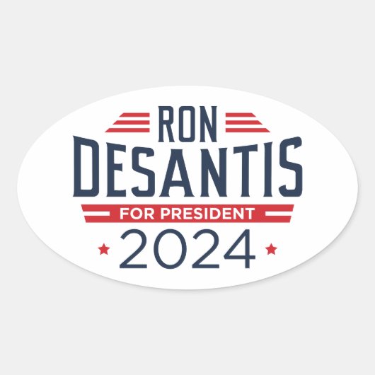 Ron DeSantis voor President 2024 Ovale Sticker (Voorkant)