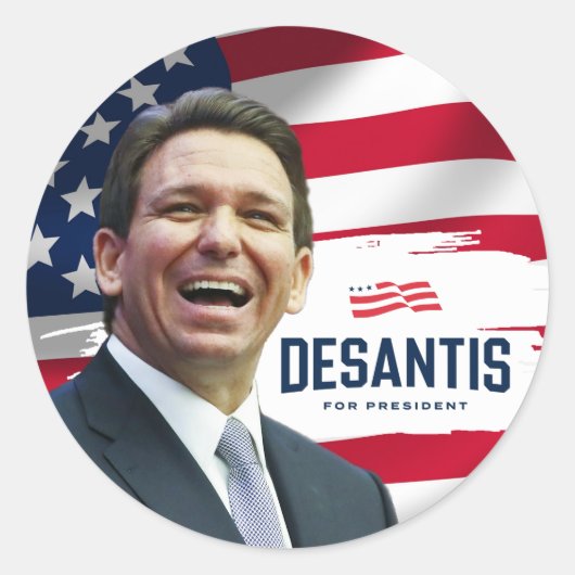 Ron DeSantis voor President 2024 Ronde Sticker (Voorkant)