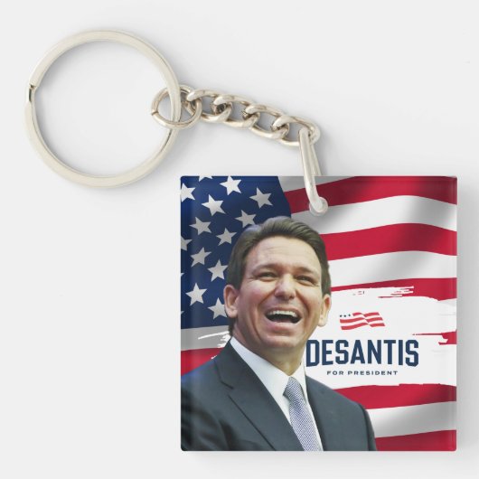 Ron Desantis voor President 2024 Sleutelhanger (voorkant)