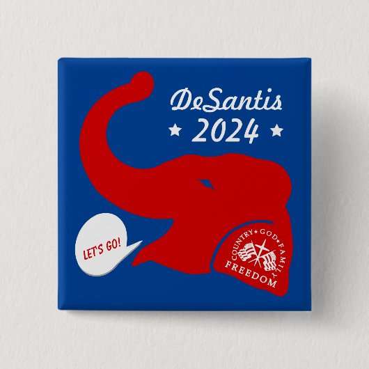 Ron DeSantis voor President 2024 Vierkante Button 5,1 Cm (Voorkant)
