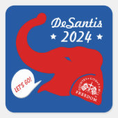 Ron DeSantis voor President 2024 Vierkante Sticker (Voorkant)
