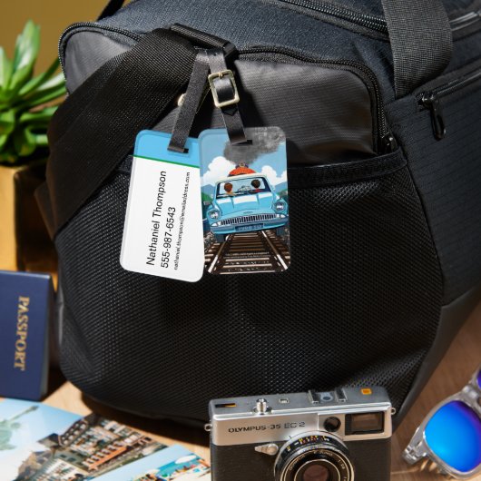 Ron & HARRY POTTER™ in vliegende auto naar HOGWART Bagagelabel (Voorkant /achterkant)